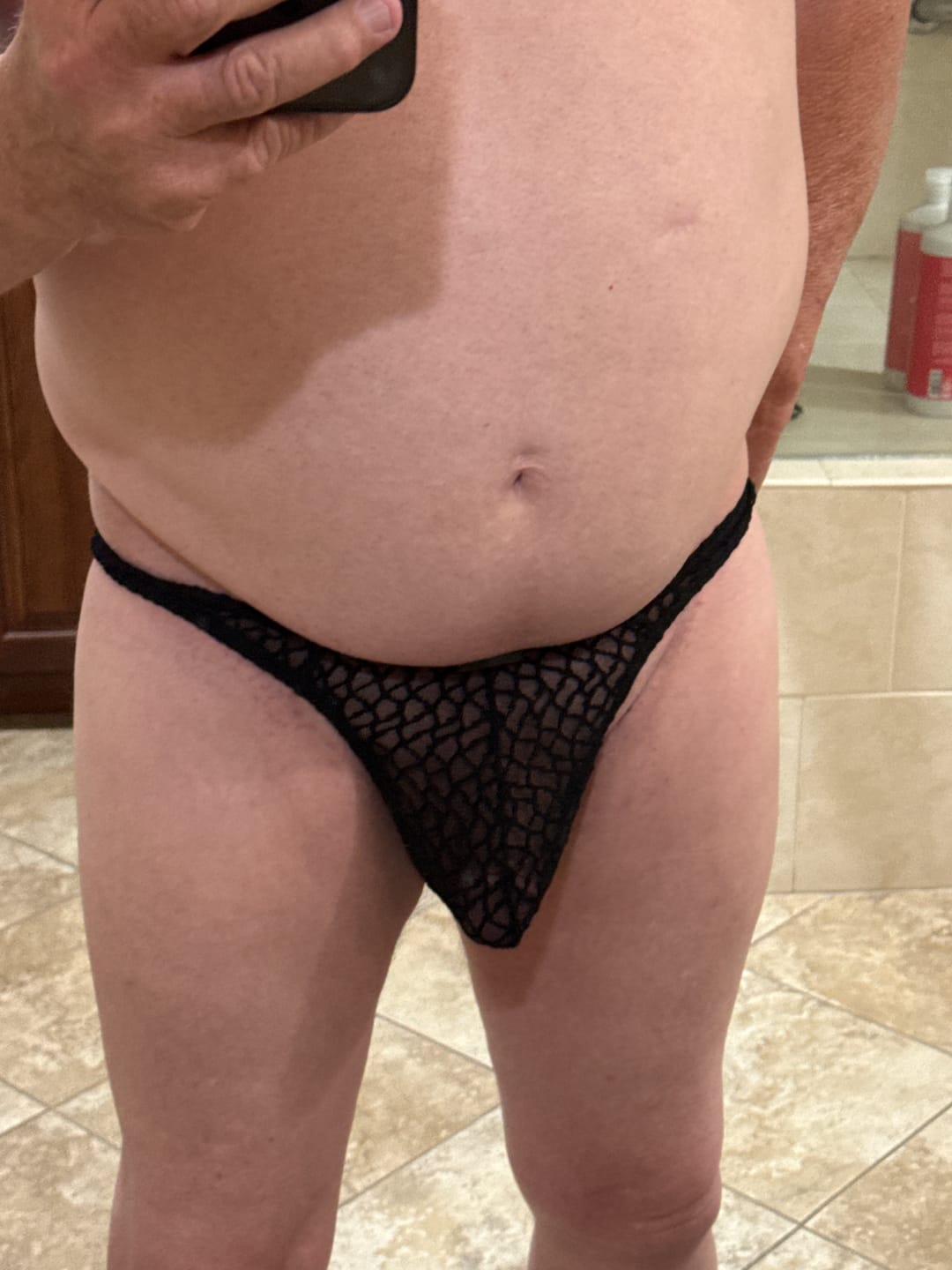 Customer photo review of Men's Breathable Mesh Thongs