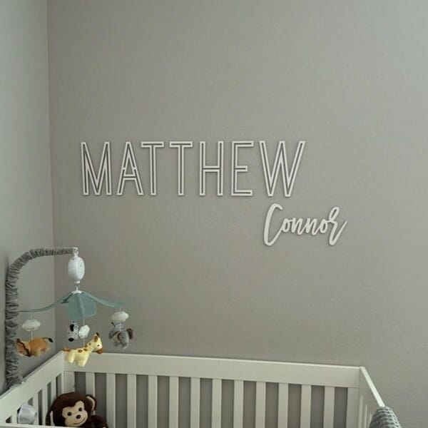 Customer photo review of First & Middle Wooden Name Sign