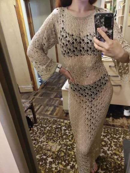 Customer photo review of Grace Hollow Maxi Beach Dress