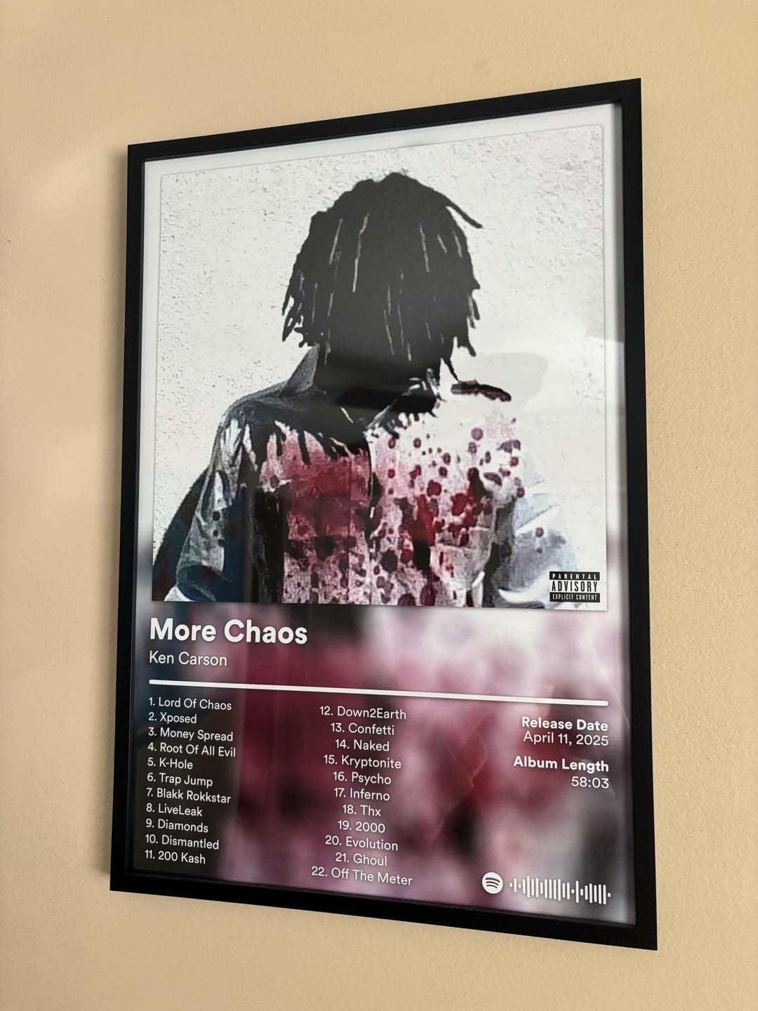 Customer photo review of Ken Carson Album Posters