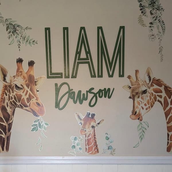 Customer photo review of First & Middle Wooden Name Sign