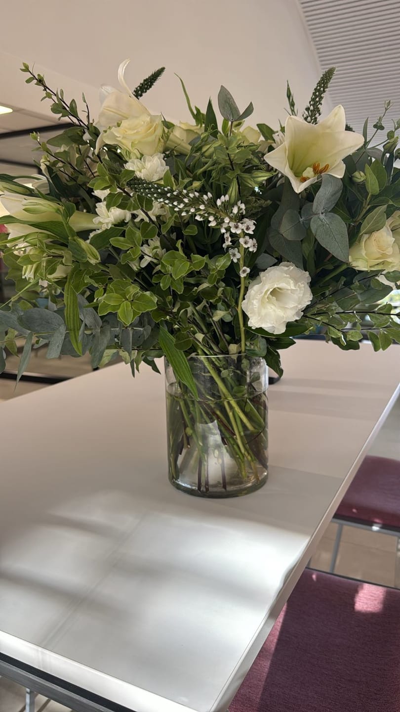 Customer photo review of White Purity Vase Arrangement