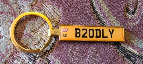 Customer photo review of Personalised Metal Number Plate Keyring