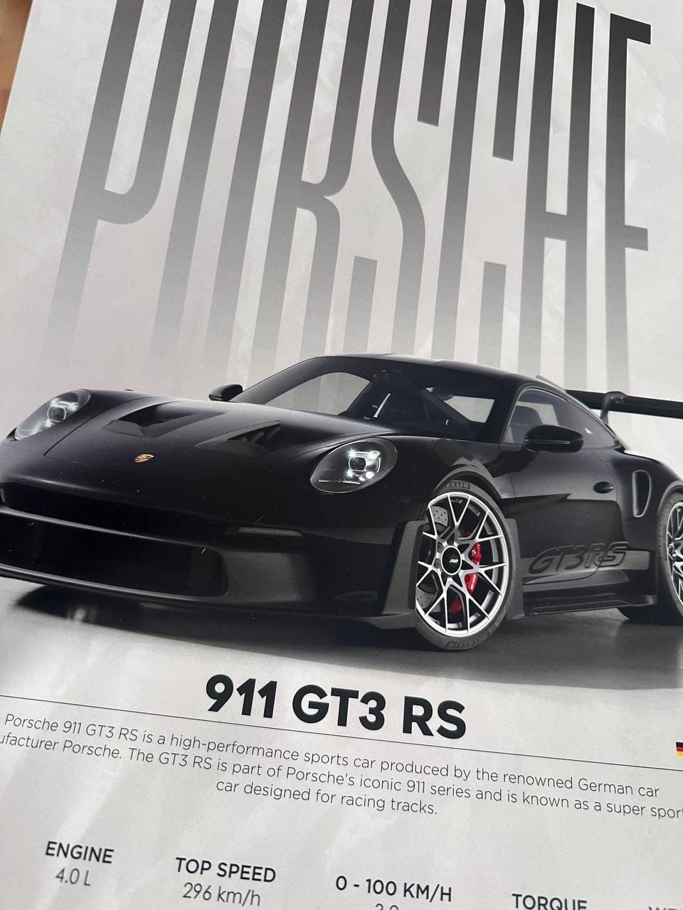 Customer photo review of Porsche 911 GT3 RS Car Poster