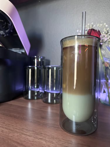 Customer photo review of FLUR Iced Coffee Glasses