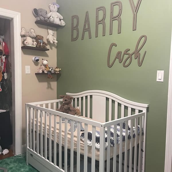 Customer photo review of First & Middle Wooden Name Sign