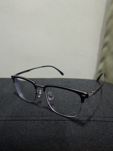 Customer photo review of George | Browline Flip-up Magnetic Clip-on Eyeglasses Sunglasses | ZanyLen Best Sellers