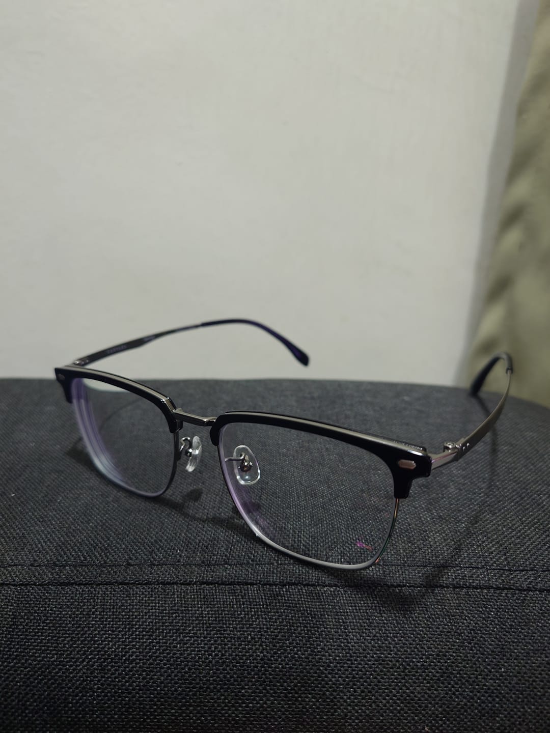 Customer photo review of George | Browline Flip-up Magnetic Clip-on Eyeglasses Sunglasses | ZanyLen Best Sellers