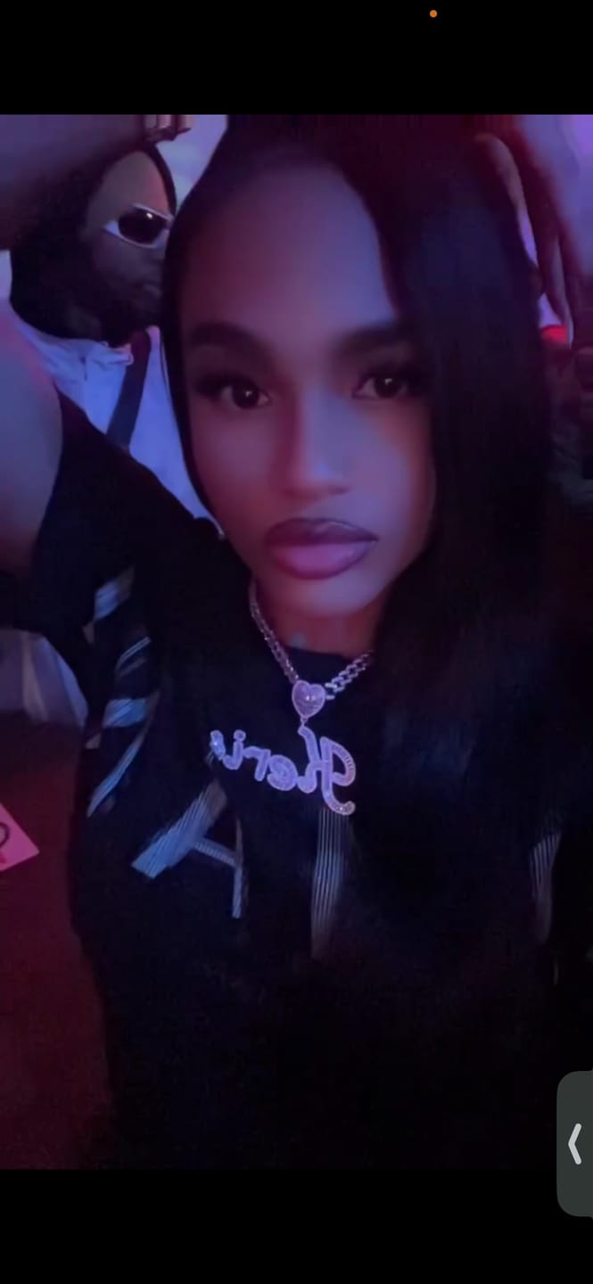 Customer photo review of LUXIIVA® CURSIVE FONT ICED OUT-BAGUETTE CUSTOM NAME PENDANT