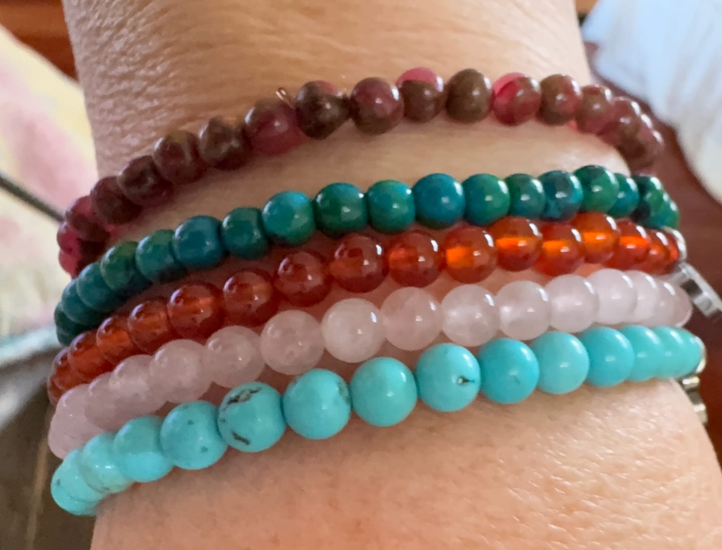 Customer photo review of Rose Quartz Bracelet Mini