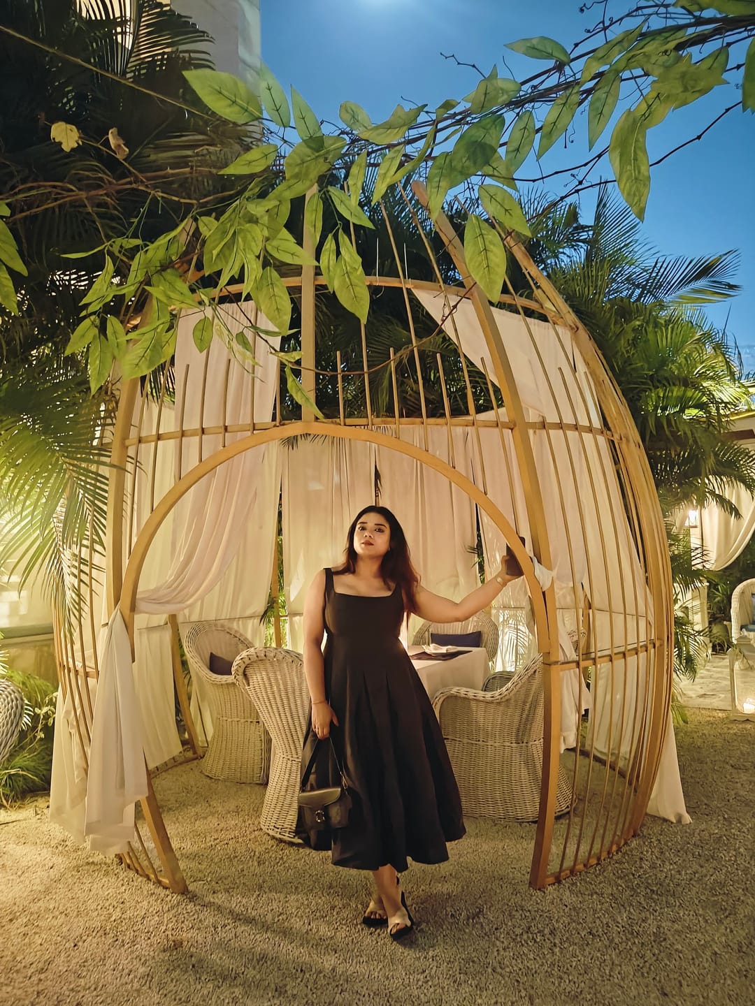 Customer photo review of Rigata Holiday Statement Maxi Dress in Black
