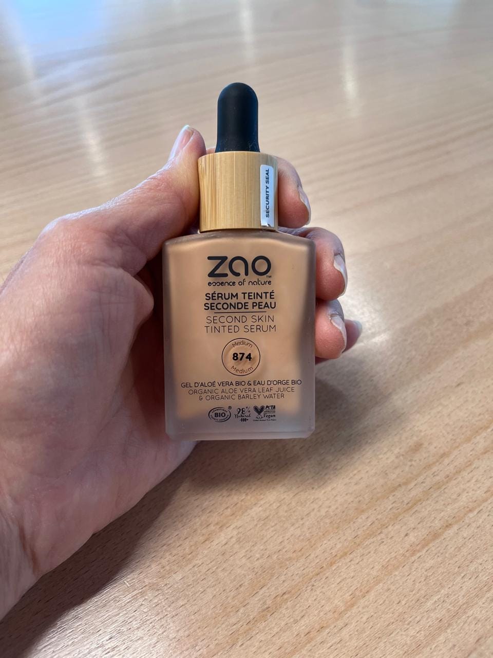Customer photo review of Base Second Skin Tinted Serum Medium 874