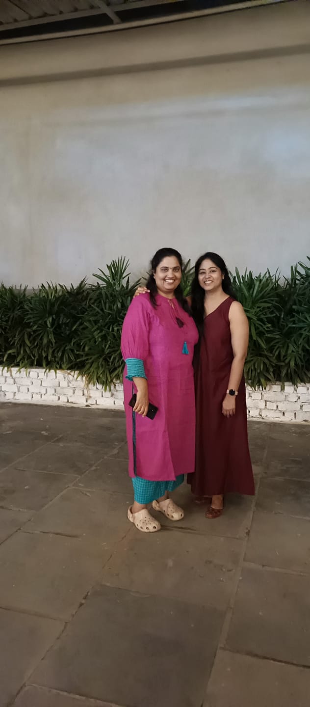 Customer photo review of Coord set Kurta and Bottom - Falsa Bloom with Skyline Checks Cotton Kurta with Smocked Sleeve & Tassels with Wide leg pants