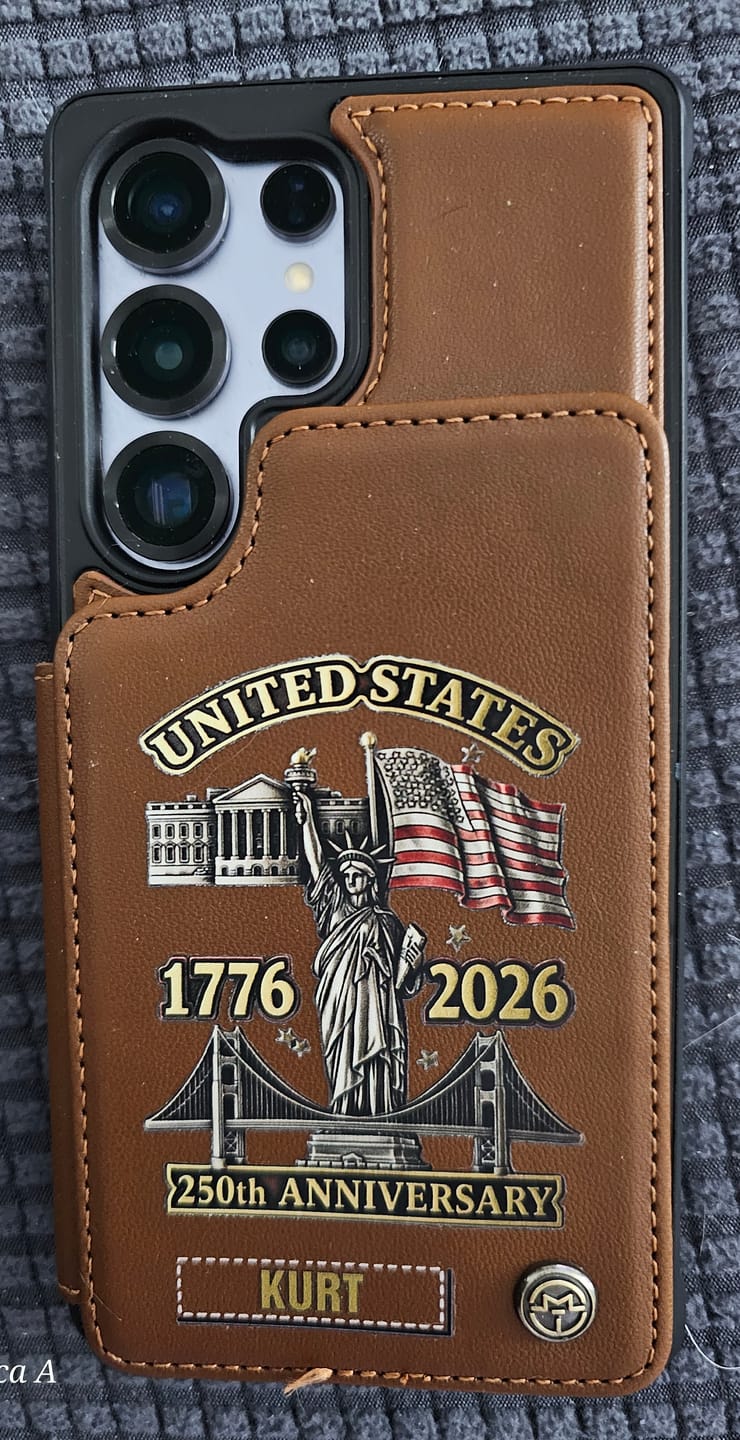 Customer photo review of 250th Anniversary - Personalized Wallet Phone Case