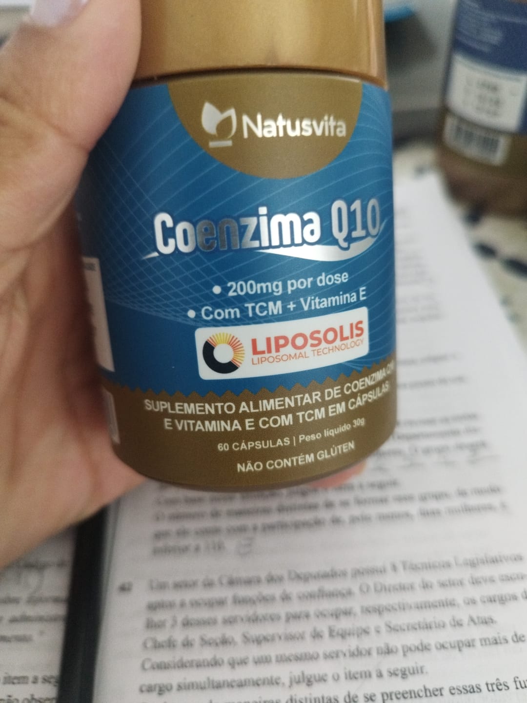 Customer photo review of Coenzima Q10 Lipossomal (200mg por porção) + TCM em cápsulas softgel