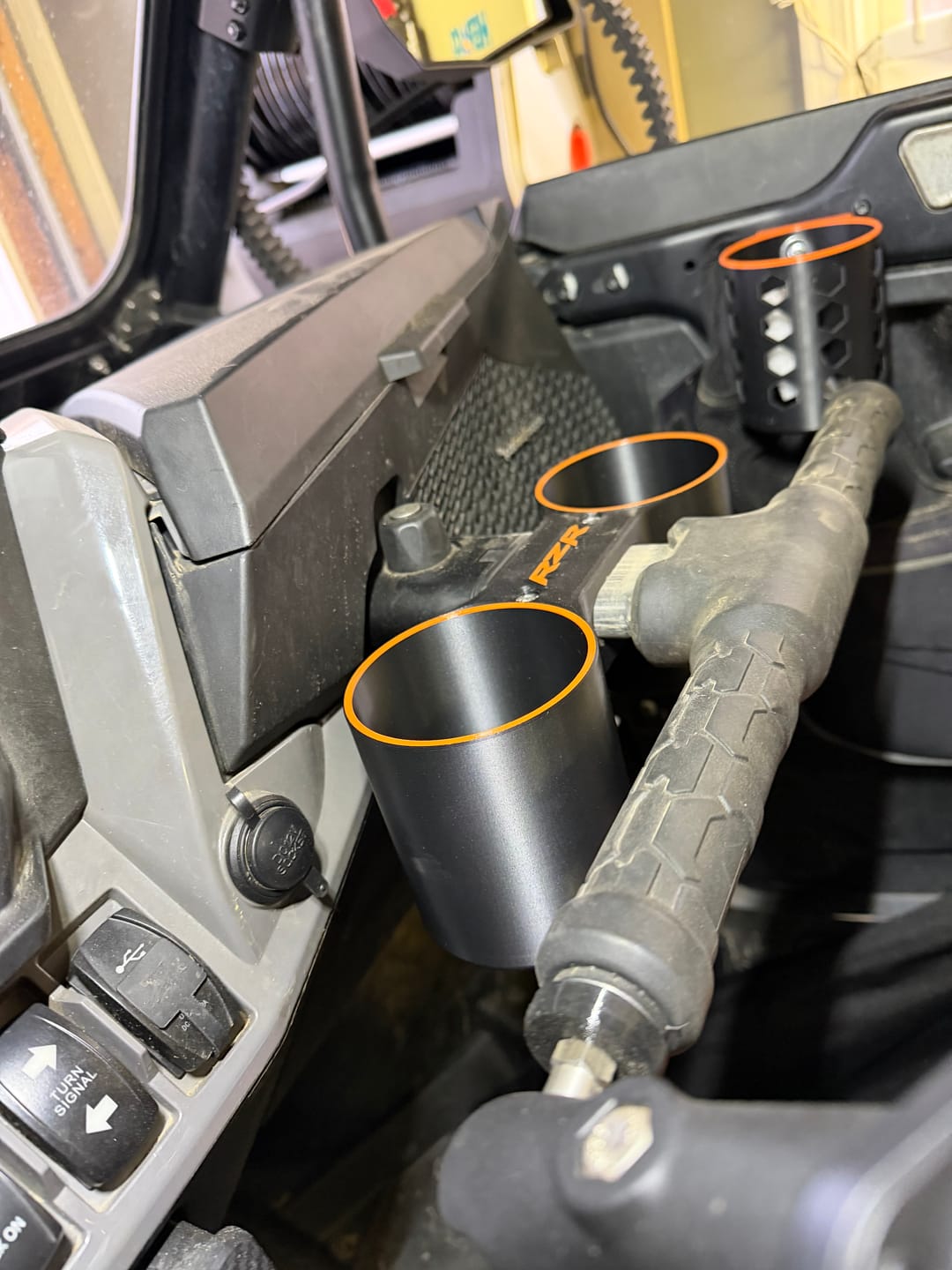Customer photo review of RZR XP 1000 Grab Bar-Mount Dual Cup Holder (2024–2026)