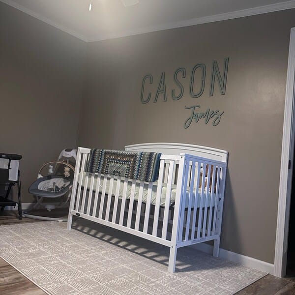 Customer photo review of First & Middle Wooden Name Sign
