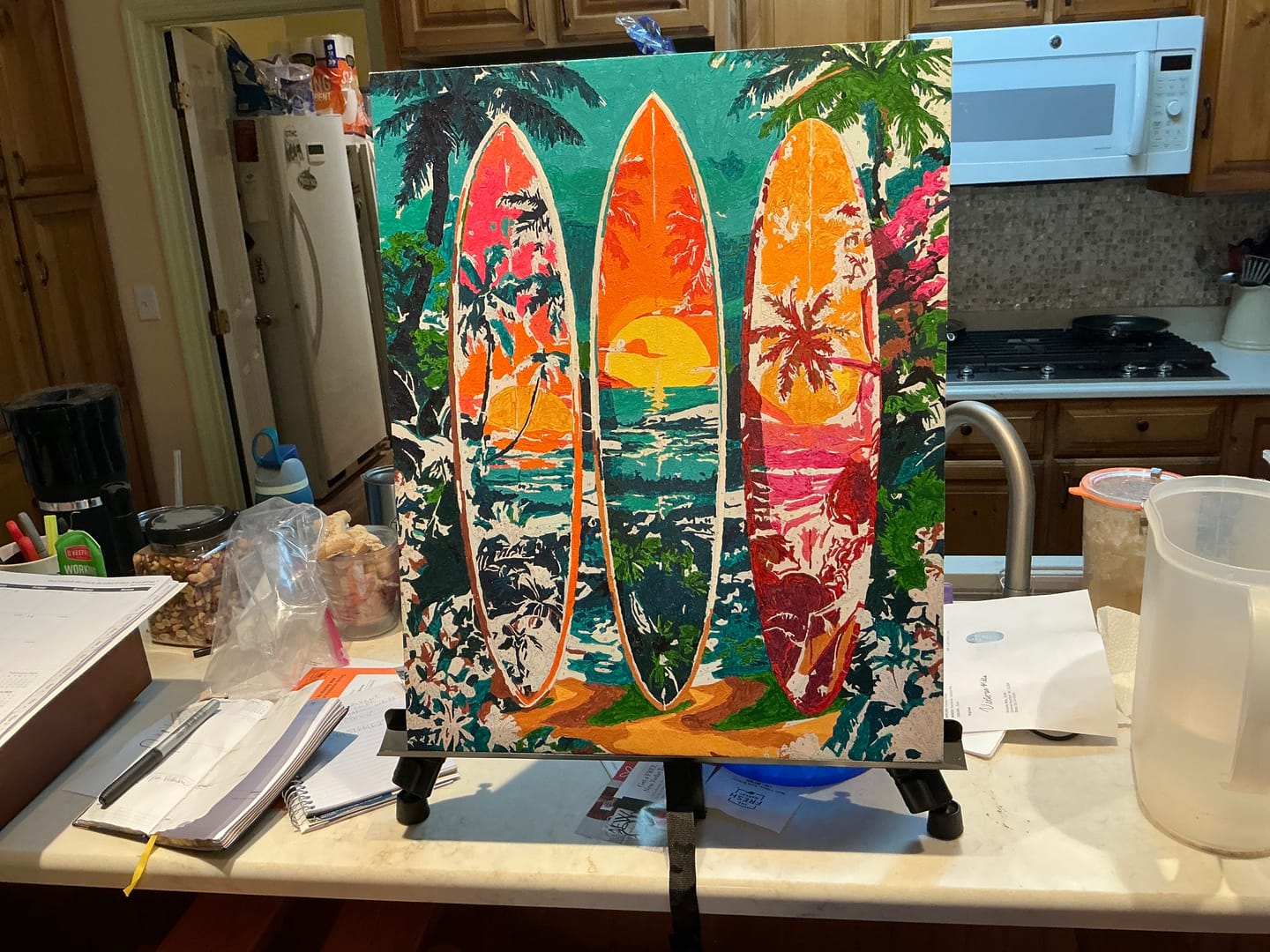 Customer photo review of Colorful surfboards | Paint by Number