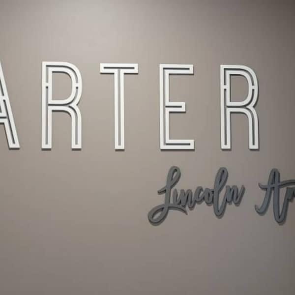 Customer photo review of First & Middle Wooden Name Sign