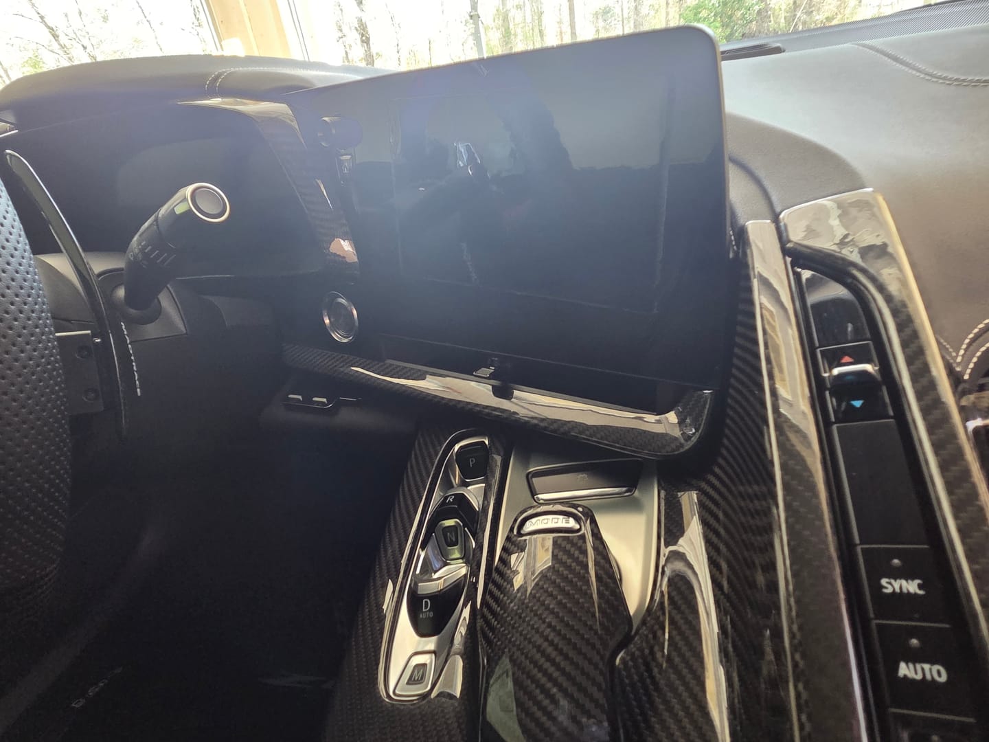 Customer photo review of Corvette C8 DRY CARBON FIBER Dash Trim