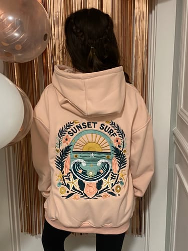 Customer photo review of Sunset Tide Hoodie