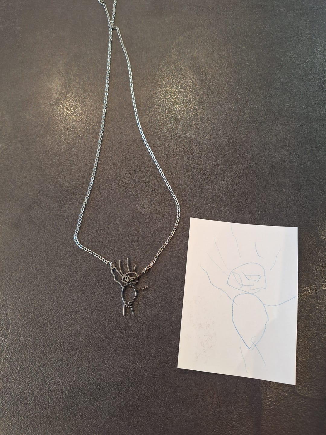 Customer photo review of Persönliche Kinderzeichnung als Halskette oder Anhänger