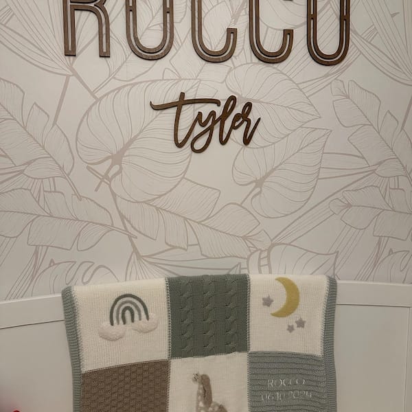 Customer photo review of First & Middle Wooden Name Sign