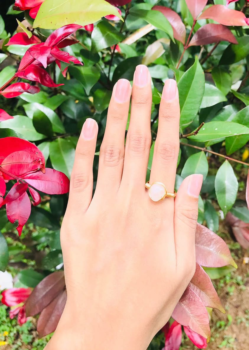 Customer photo review of Rose Quartz Irregular Stone Ring