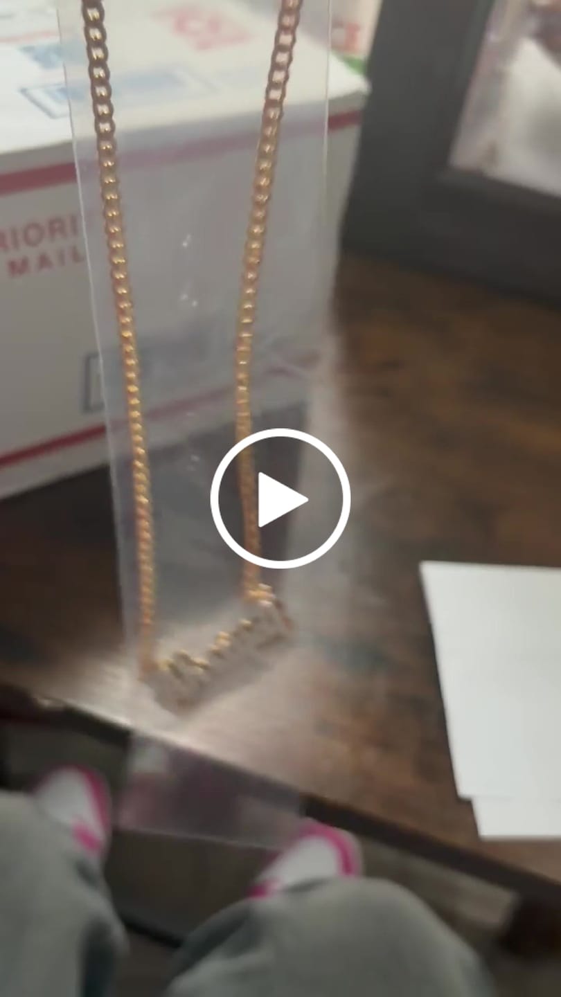 Customer video review of Personalized Double Plated Name Necklace "Amber"