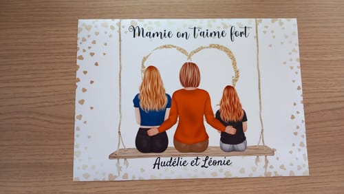 Customer photo review of Affiche Personnalisée - Mamie et Petits-enfants