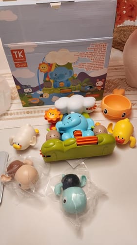 Customer photo review of Interactive Baby & Toddler Waterfall Bath Toy Set that Stick to the Wall