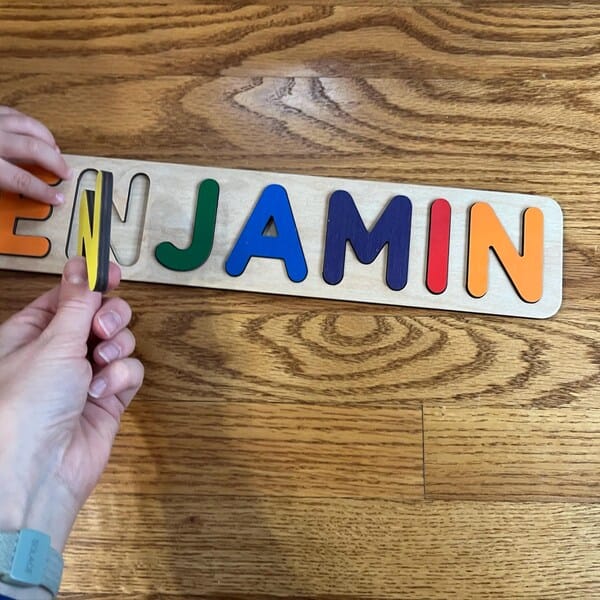 Customer photo review of Personalized Wooden Name Puzzle