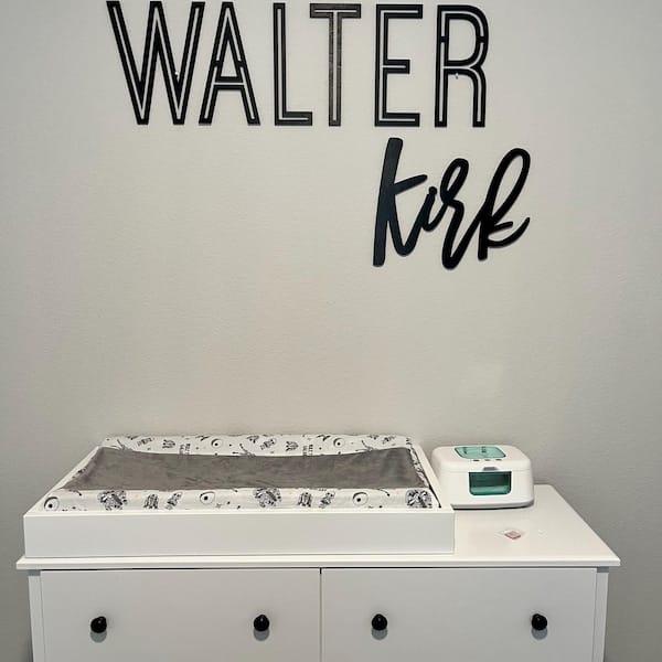 Customer photo review of First & Middle Wooden Name Sign