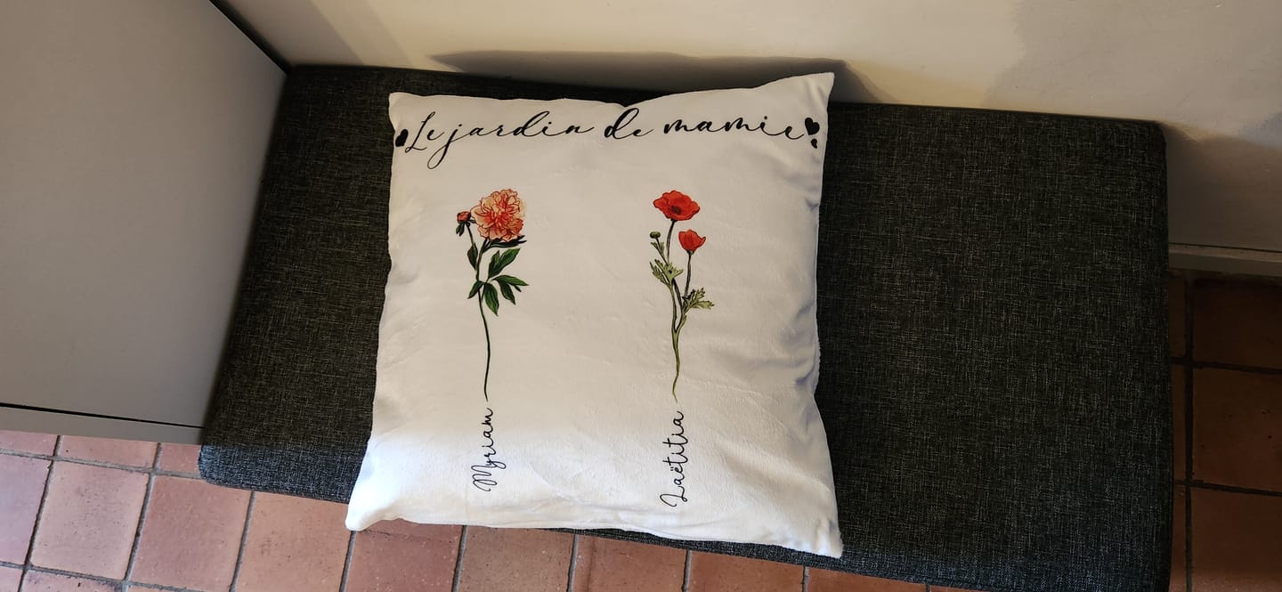 Customer photo review of Le jardin de mamie - Grands-parents-Coussin