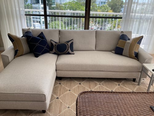 Customer photo review of Inter Coco Beads Navy Lumbar Cushion 35 x 53cm