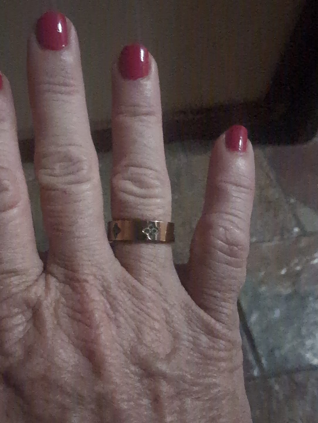Customer photo review of Statement Clover Emerald Sapphire Ring