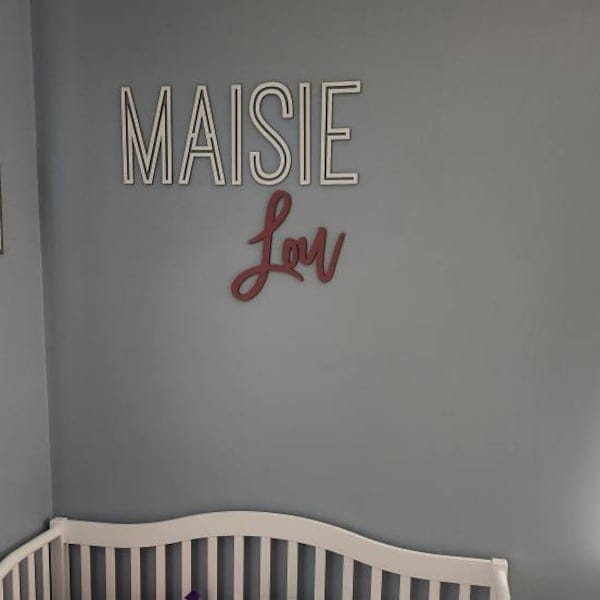 Customer photo review of First & Middle Wooden Name Sign