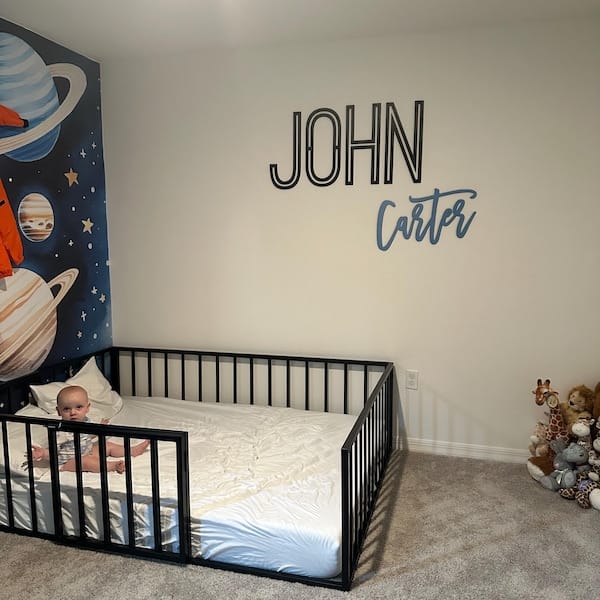 Customer photo review of First & Middle Wooden Name Sign