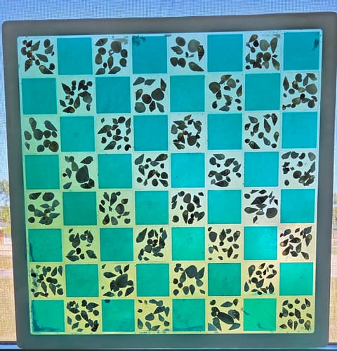 Customer photo review of 14.5x14.5x0.5" Medium Chess Board Silicone Mold With 1.5" Squares