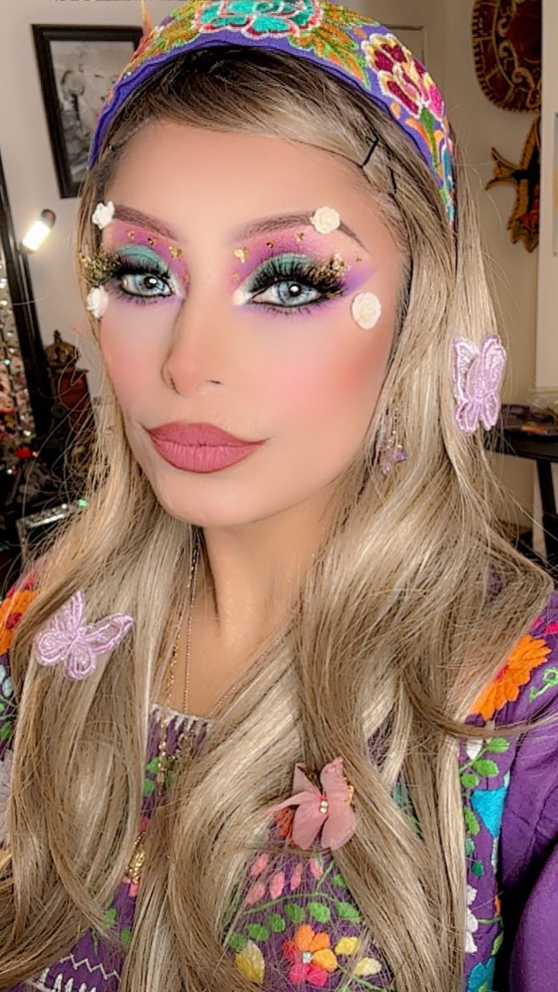 Customer photo review of Cosplay Midsummer's Day Purple Colored Contact Lenses