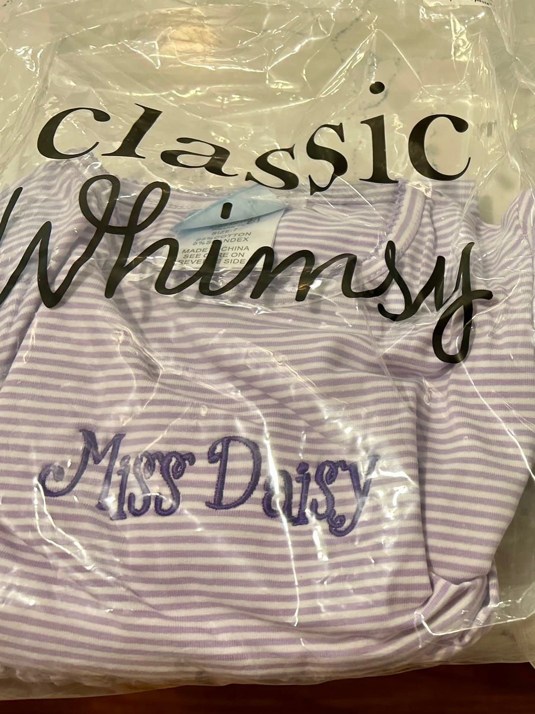 Customer photo review of Lavender Stripe Sophia Dress