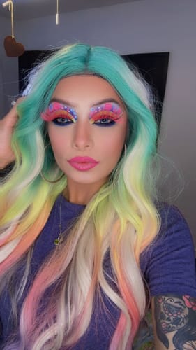 Customer photo review of Vlinder Blue Colored Contact Lenses
