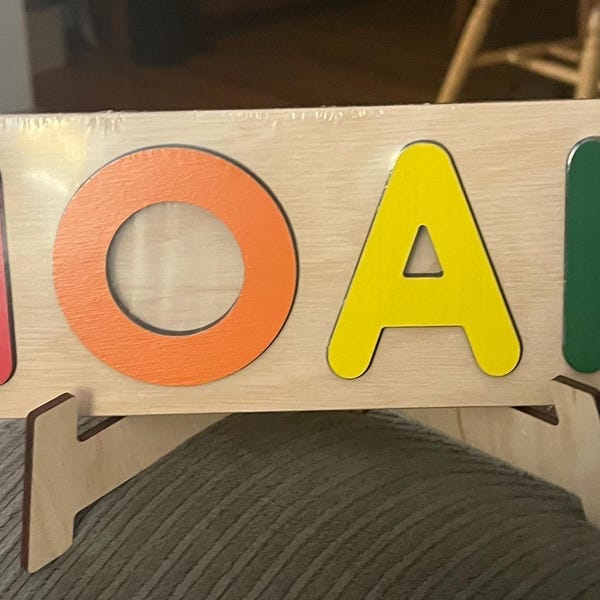 Customer photo review of Personalized Wooden Name Puzzle