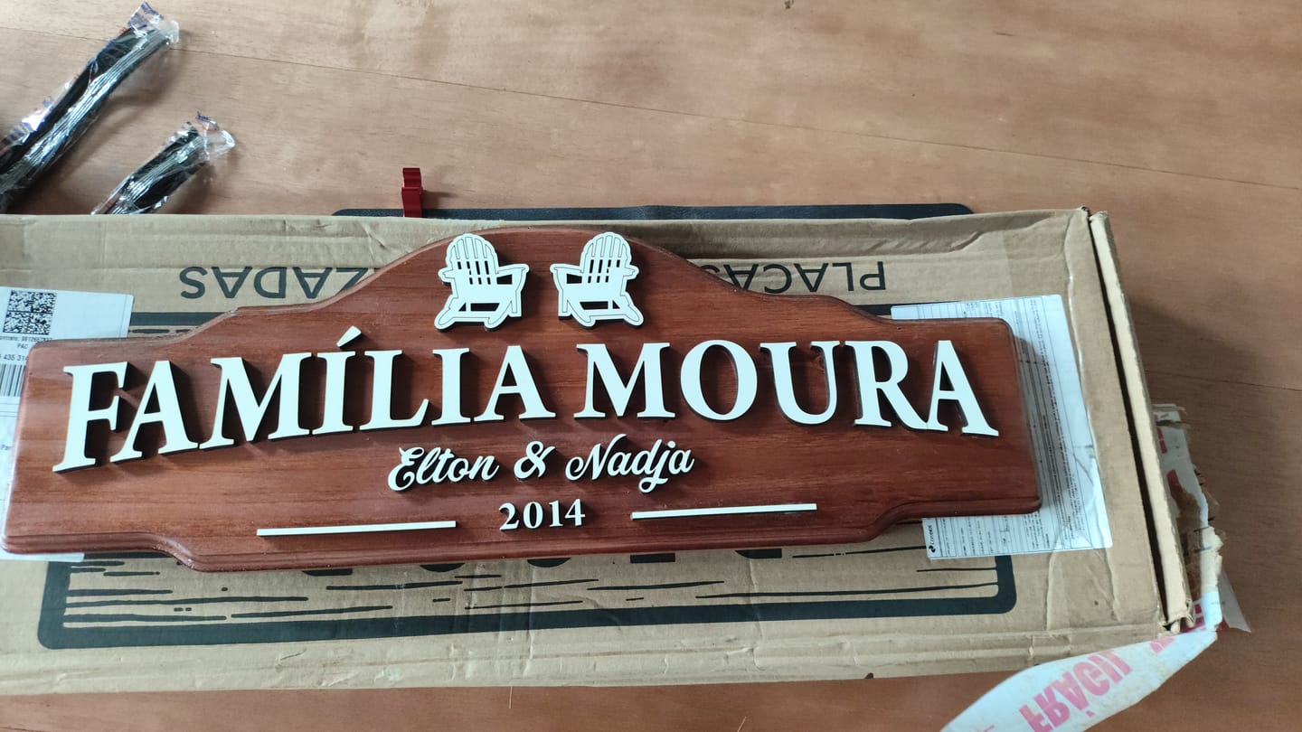 Customer photo review of Placa de Madeira Área de Lazer