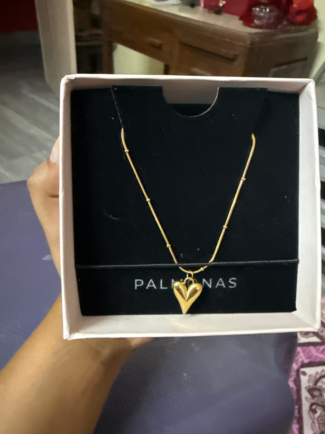 Customer photo review of Heart Ball Chain Pendant