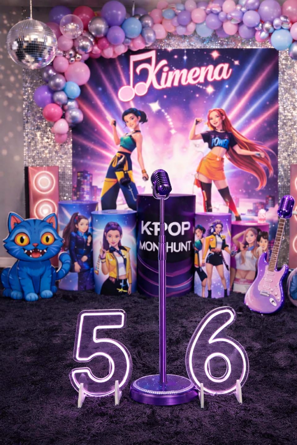 Customer photo review of Custom birthday party decoration round circle backdrop cover plinth cylinder pedestal cloth cover