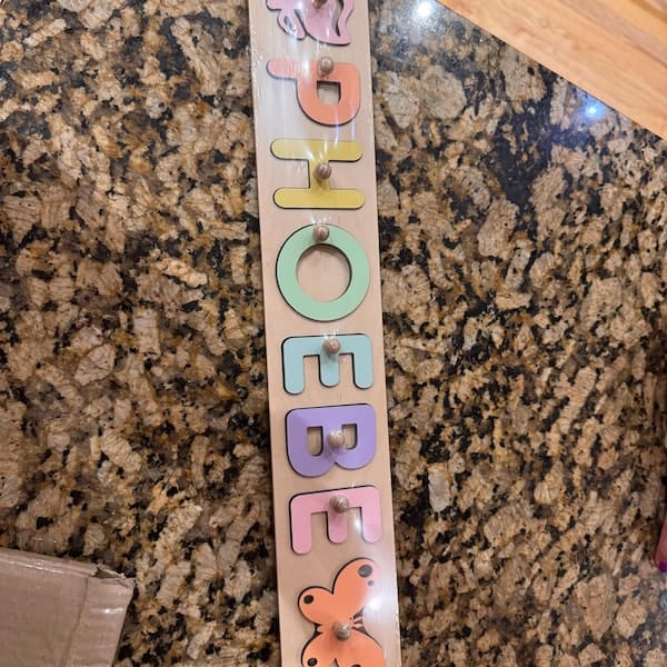 Customer photo review of Personalized Wooden Name Puzzle