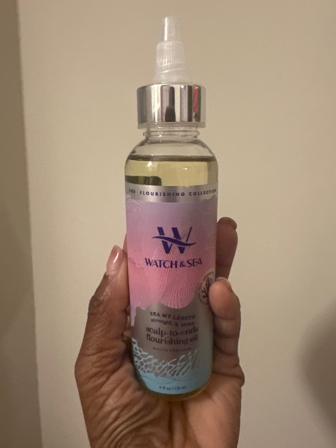 Customer photo review of “SEA MY LENGTH” Strength & Shine Scalp-to-End Flourishing Oil Biotin Enriched