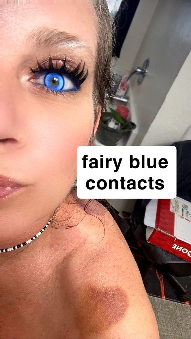 Customer photo review of Cosplay Fairy Dark Blue Colored Contact Lenses