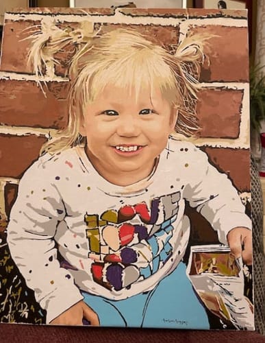 Customer photo review of Custom Paint By Numbers - Personalized Portraits Art
